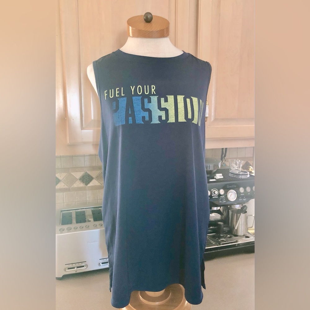 JMS Navy “Fuel Your Passion” Exercise Tank Top Sz. 1X 16W